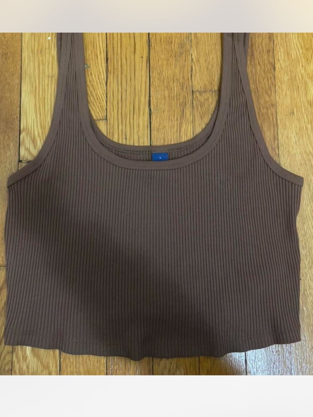 Old Navy Brown Ribbed Crop Tank Top